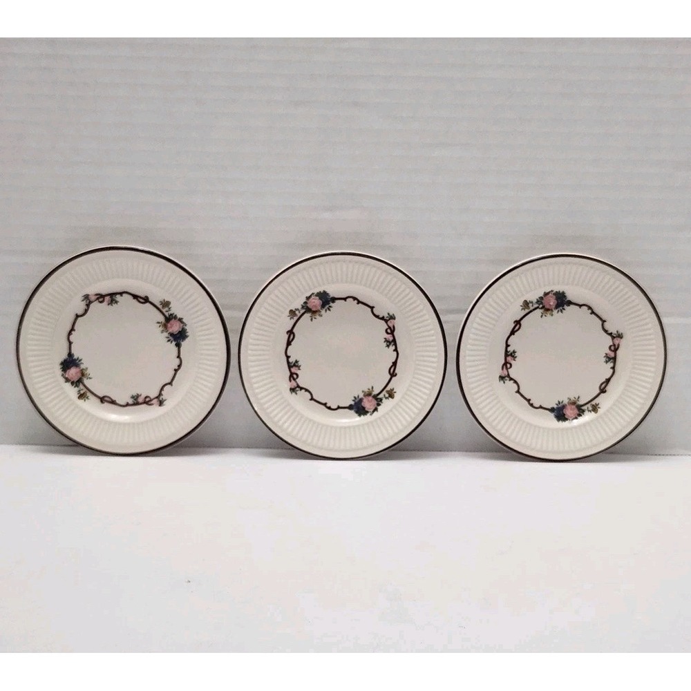 Vintage Syracuse China Restaurant Ware ANGELIQUE Pink Rose Lot 3 Bread Plates 5"